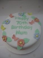 flower and butterfly birthday cake